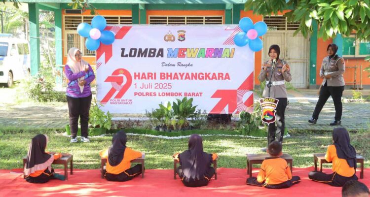 Mewarnai Semangat Bhayangkara di SLBN 2 Lombok Barat